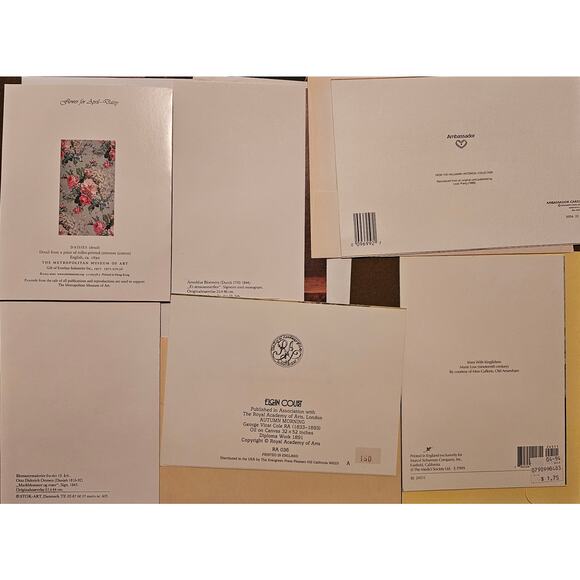 Unused Lot of 6 Vintage Greeting Cards W Envelopes (gg25) - Picture 2 of 2